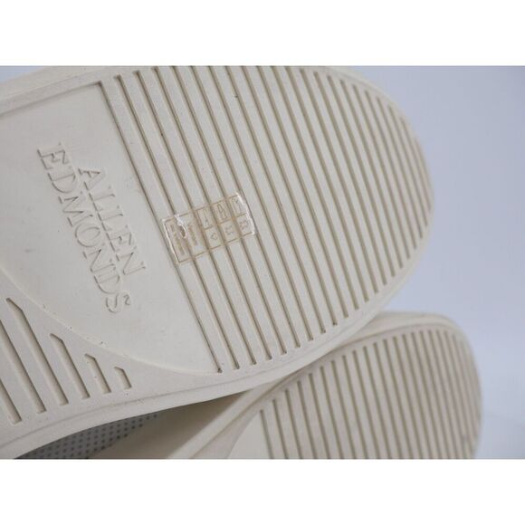 Allen Edmonds Oliver Sneakers Mens Size 12 3E EEE White Leather Slip on Shoes - Picture 10 of 14